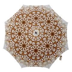 Golden Filigree Flake On White Hook Handle Umbrellas (medium) by Amaryn4rt