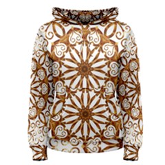 Golden Filigree Flake On White Women s Pullover Hoodie by Amaryn4rt