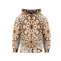 Golden Filigree Flake On White Kids  Zipper Hoodie by Amaryn4rt