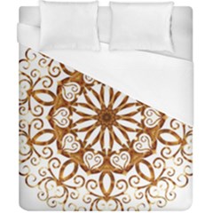 Golden Filigree Flake On White Duvet Cover (california King Size) by Amaryn4rt