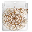 Golden Filigree Flake On White Duvet Cover Double Side (Queen Size) View1