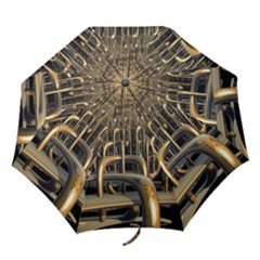 Fractal Image Of Copper Pipes Folding Umbrellas by Amaryn4rt