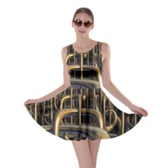 Fractal Image Of Copper Pipes Skater Dress by Amaryn4rt