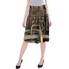 Fractal Image Of Copper Pipes Midi Beach Skirt by Amaryn4rt