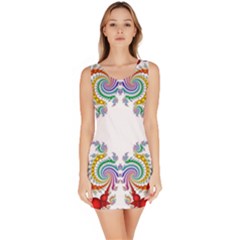 Fractal Kaleidoscope Of A Dragon Head Sleeveless Bodycon Dress by Amaryn4rt