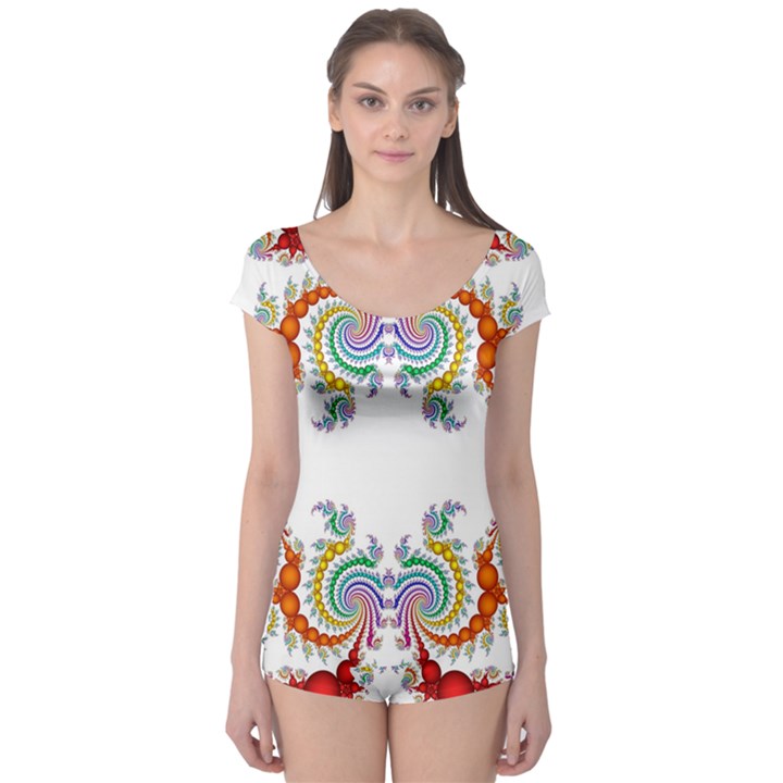 Fractal Kaleidoscope Of A Dragon Head Boyleg Leotard 