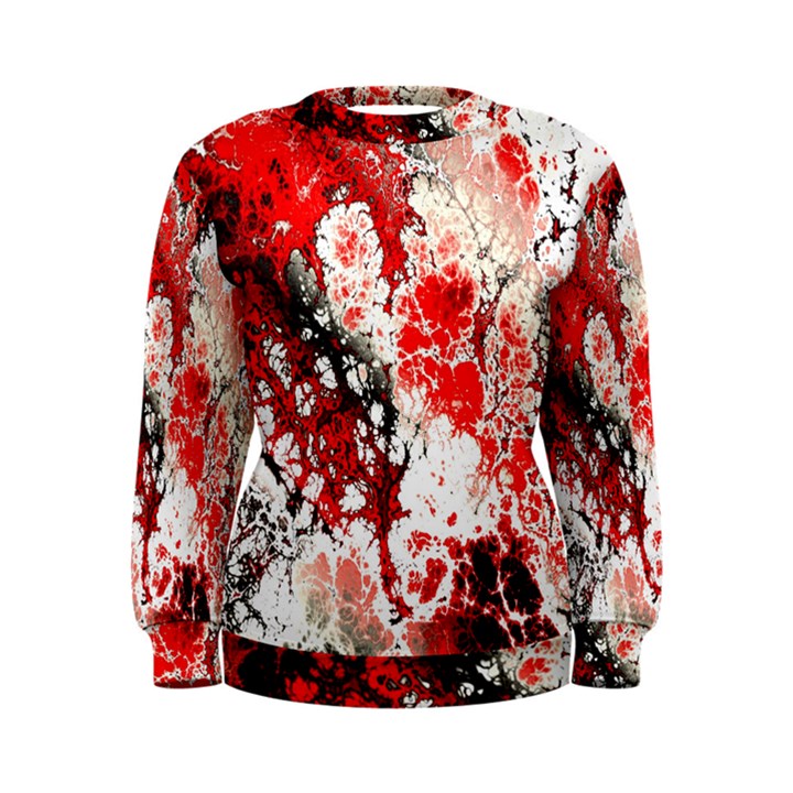 Red Fractal Art Women s Sweatshirt