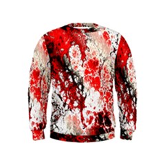 Red Fractal Art Kids  Sweatshirt by Amaryn4rt