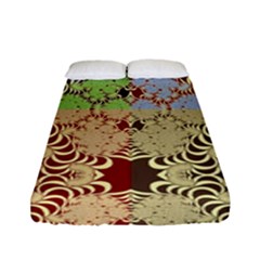 Multicolor Fractal Background Fitted Sheet (full/ Double Size) by Amaryn4rt