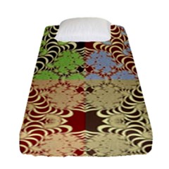 Multicolor Fractal Background Fitted Sheet (single Size)