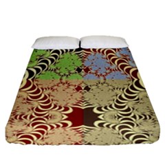 Multicolor Fractal Background Fitted Sheet (queen Size)