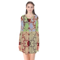 Multicolor Fractal Background Flare Dress