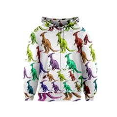 Multicolor Dinosaur Background Kids  Zipper Hoodie by Amaryn4rt