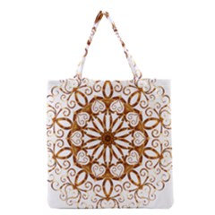 Golden Filigree Flake On White Grocery Tote Bag by Amaryn4rt