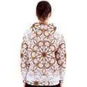 Golden Filigree Flake On White Women s Zipper Hoodie View2