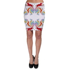 Fractal Kaleidoscope Of A Dragon Head Bodycon Skirt by Amaryn4rt