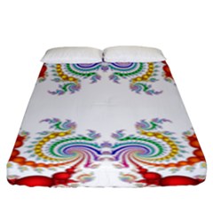 Fractal Kaleidoscope Of A Dragon Head Fitted Sheet (king Size)