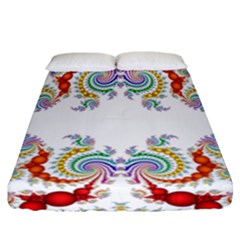 Fractal Kaleidoscope Of A Dragon Head Fitted Sheet (california King Size)