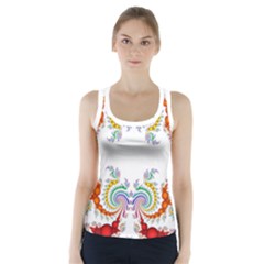 Fractal Kaleidoscope Of A Dragon Head Racer Back Sports Top by Amaryn4rt