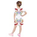 Fractal Kaleidoscope Of A Dragon Head Kids  Short Sleeve Velvet Dress View2