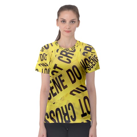 Crime Scene Women s Sport Mesh Tee by Valentinaart