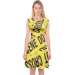 Crime Scene Capsleeve Midi Dress by Valentinaart