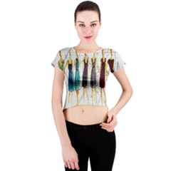 Fashion Sketch  Crew Neck Crop Top by Valentinaart