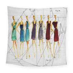 Fashion Sketch  Square Tapestry (large) by Valentinaart