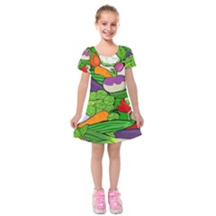 Vegetables  Kids  Short Sleeve Velvet Dress