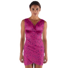 Pink Pattern Wrap Front Bodycon Dress by Valentinaart