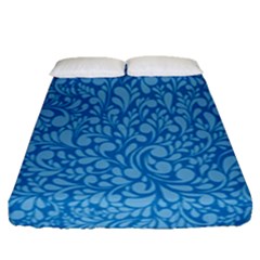 Blue Pattern Fitted Sheet (queen Size) by Valentinaart