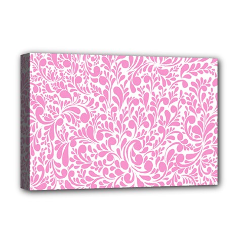 Pink Pattern Deluxe Canvas 18  X 12   by Valentinaart