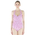 Pink pattern Halter Swimsuit View1