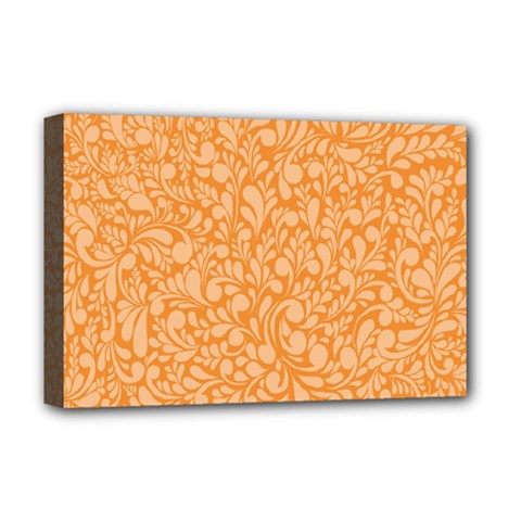 Orange Pattern Deluxe Canvas 18  X 12   by Valentinaart