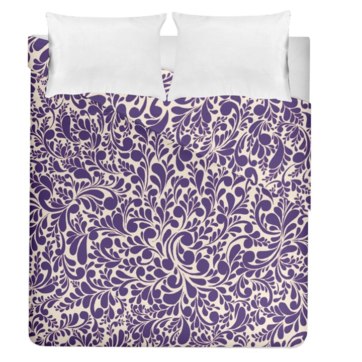 Purple pattern Duvet Cover Double Side (Queen Size)