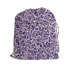 Purple Pattern Drawstring Pouches (xxl) by Valentinaart