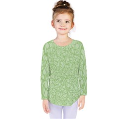 Green Pattern Kids  Long Sleeve Tee