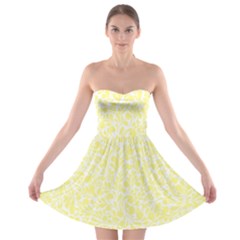 Yellow Pattern Strapless Bra Top Dress by Valentinaart