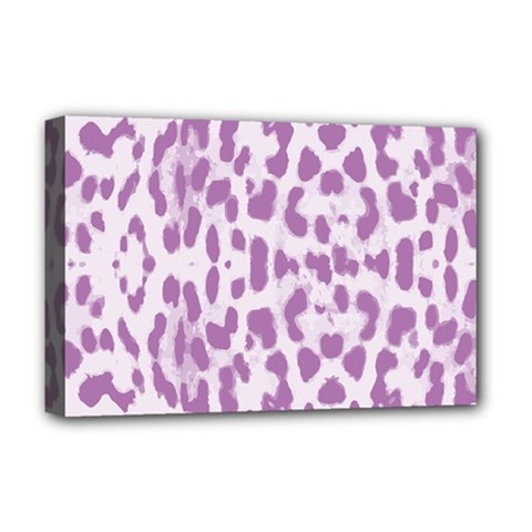 Purple Leopard Pattern Deluxe Canvas 18  X 12   by Valentinaart