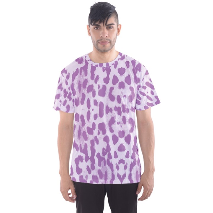 Purple leopard pattern Men s Sport Mesh Tee