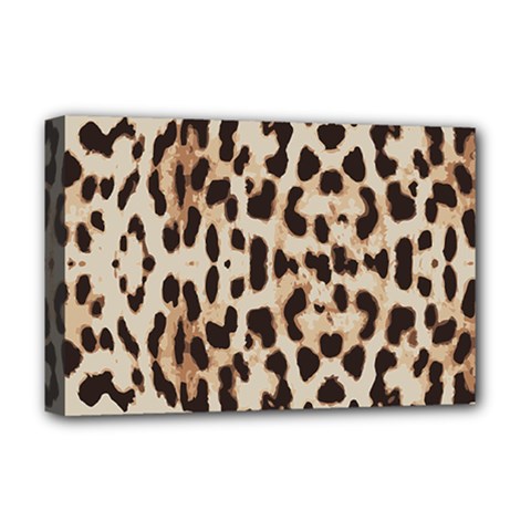 Leopard Pattern Deluxe Canvas 18  X 12   by Valentinaart