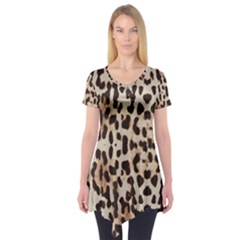 Leopard Pattern Short Sleeve Tunic  by Valentinaart