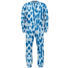 Blue Leopard Pattern Onepiece Jumpsuit (men)  by Valentinaart