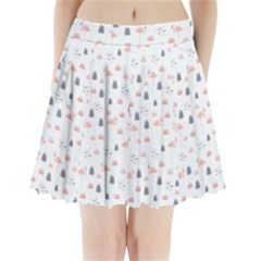 Cute Flamingos And  Leaves Pattern Pleated Mini Skirt by TastefulDesigns