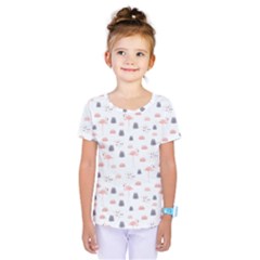 Cute Flamingos And  Leaves Pattern Kids  One Piece Tee