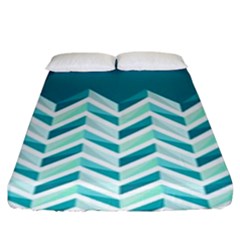 Zigzag Pattern In Blue Tones Fitted Sheet (king Size)