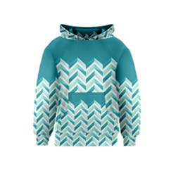 Zigzag Pattern In Blue Tones Kids  Pullover Hoodie by TastefulDesigns