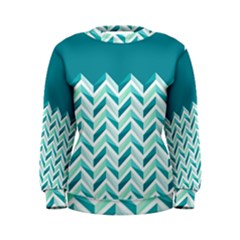 Zigzag Pattern In Blue Tones Women s Sweatshirt by TastefulDesigns