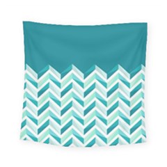 Zigzag Pattern In Blue Tones Square Tapestry (small)