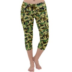 Camo Woodland Capri Yoga Leggings by sifis